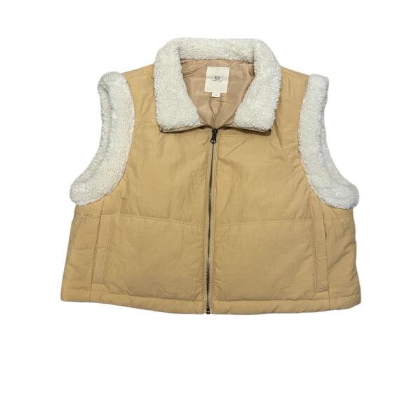 New Thread & Supply Light Tan Sherpa Lined Vest Large - Picture 3 of 5